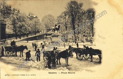 Carte postale ancienne Place Neuve — Geneve — Suisse