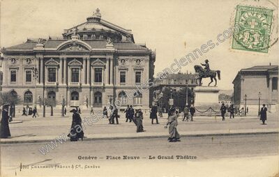 Carte postale ancienne Place Neuve — Le Grand Théâtre — Geneve — Suisse
