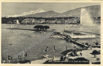 Carte postale ancienne La Rade et la Jetée des Pâquis — Geneve — Suisse