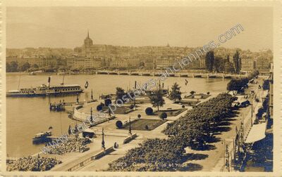 Carte postale ancienne Ville et rade — Geneve — Suisse