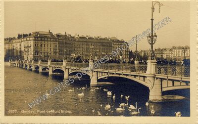 Carte postale ancienne Pont de Mont Blanc — Geneve — Suisse