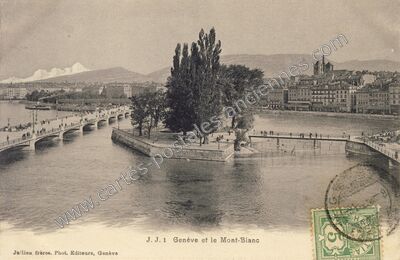 Carte postale ancienne Genève et le Mont-Blanc — Geneve — Suisse