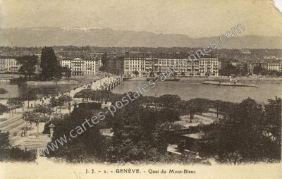 Carte postale ancienne Quai du Mont-Blanc — Geneve — Suisse