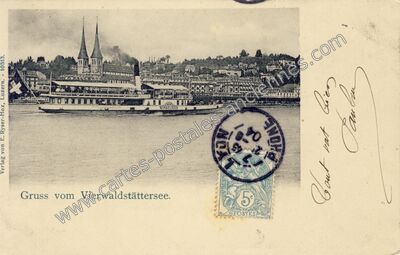 Carte postale ancienne Gruss vom Vierwaldstättersee — Luzern — Suisse