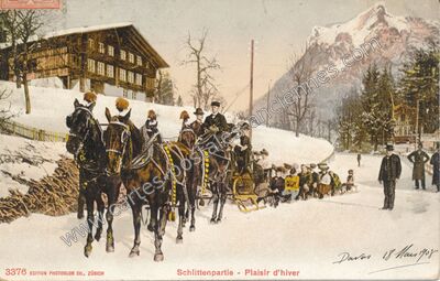 Carte postale ancienne Schlittenpartie