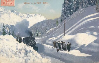 Carte postale ancienne Train de Neige