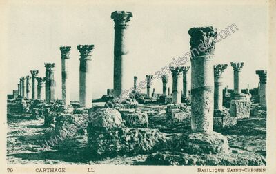 Carte postale ancienne Basilique Saint-Cyprien — Carthage — Tunisie