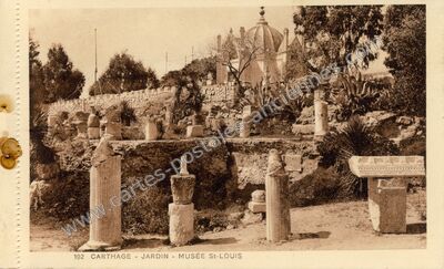 Carte postale ancienne Jardin - Musée St-Louis — Carthage — Tunisie
