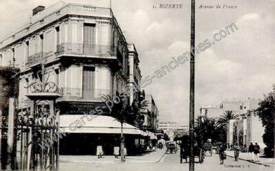 Carte postale ancienne Avenue de France — Bizerte — Tunisie
