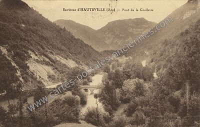 Carte postale ancienne Pont de la Grollette — Chaley (Ain)