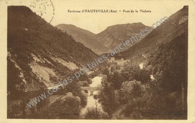 Carte postale ancienne Pont de la Violette — Chaley (Ain)