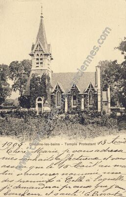 Carte postale ancienne Temple Protestant — Divonne-les-Bains (Ain)