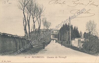 Carte postale ancienne Chemin de Pérougè — Meximieux (Ain)