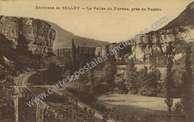 Carte postale ancienne La Vallée du Furens, près de Pugieu — Pugieu (Ain)
