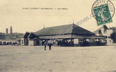Carte postale ancienne St Laurent les Macon — Saint-Laurent-sur-Saône (Ain)