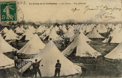 Carte postale ancienne Camp de la Valbonne — Saint-Maurice-de-Gourdans (Ain)