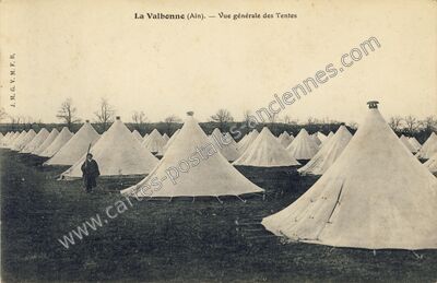 Carte postale ancienne Camp de la Valbonne — Saint-Maurice-de-Gourdans (Ain)