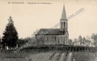 Carte postale ancienne Chapelle de St-Georges — Pérouges (Ain)