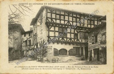 Carte postale ancienne L'Hostellerie du Vieux Pérouges — Pérouges (Ain)