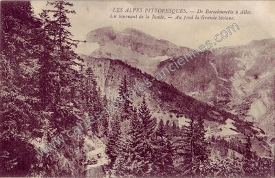 Carte postale ancienne vers Allos — Non Localisée (Alpes-de-Haute-Provence)