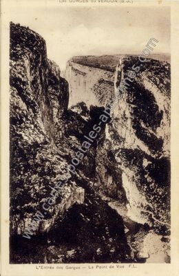 Carte postale ancienne Gorges du Verdon — Castellane (Alpes-de-Haute-Provence)