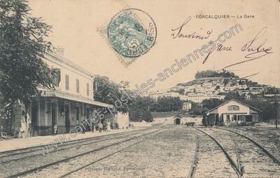 Carte postale ancienne La Gare — Forcalquier (Alpes-de-Haute-Provence)