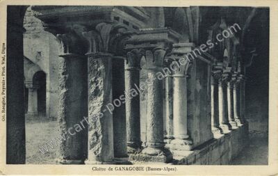 Carte postale ancienne Cloître de Ganagobie — Ganagobie (Alpes-de-Haute-Provence)