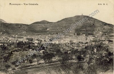 Carte postale ancienne Vue Générale — Manosque (Alpes-de-Haute-Provence)