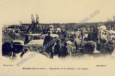 Carte postale ancienne Hippodrome de la Durance - Les Courses — Oraison (Alpes-de-Haute-Provence)