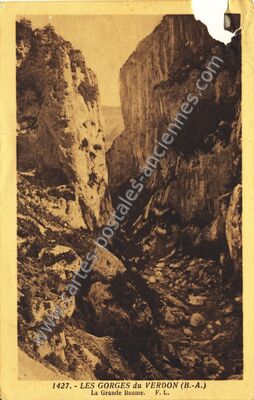 Carte postale ancienne Grande Baume — La Palud-sur-Verdon (Alpes-de-Haute-Provence)