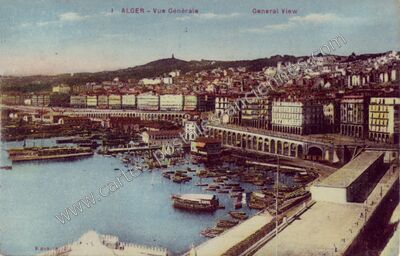 Carte postale ancienne Vue Générale — Alger — Algérie