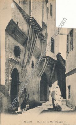 Carte postale ancienne Rue de la Mer-Rouge — Alger — Algérie