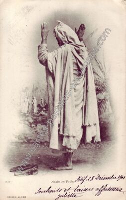 Carte postale ancienne Arabe en Priere — Arabe en Priere — Algérie