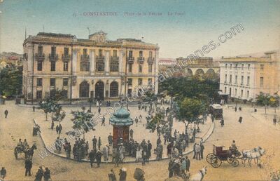 Carte postale ancienne Place de la Brèche - La Poste — Constantine — Algérie