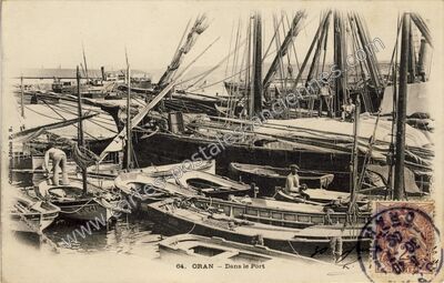 Carte postale ancienne Dans le Port — Oran — Algérie