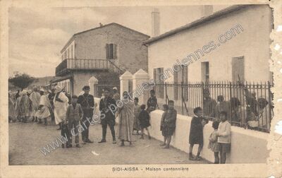 Carte postale ancienne Maison cantonnière — Sidi Aissa — Algérie