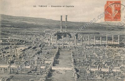 Carte postale ancienne Ensemble et Capitole — Timgad — Algérie