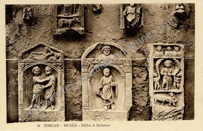 Carte postale ancienne Musée - Stèles à Saturne — Timgad — Algérie