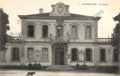 Carte postale ancienne La Mairie — Hussein Dey — Algérie