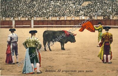 Carte postale ancienne Bombita II preparando para matar — x — Espagne