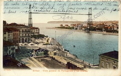 Carte postale ancienne Vista general de Portugalete y las Arenas — Bilbao — Espagne