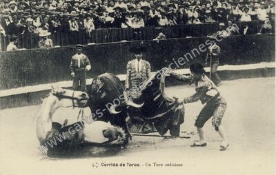 Carte postale ancienne Un Toro codicioso — Corrida — Espagne