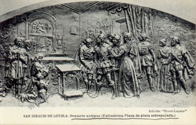 Carte postale ancienne Oratorio antiguo (Valiosísima Placa de plata sobrepujada.) — Loyola — Espagne