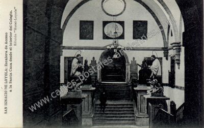 Carte postale ancienne Escalera de Acceso a la Santa Casa desde el interior del Colegio — Loyola — Espagne