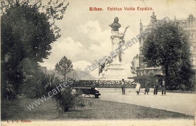 Carte postale ancienne Estátua Vuida Espalza — Bilbao — Espagne
