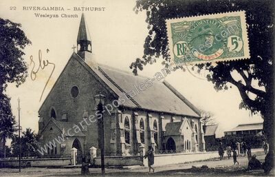 Carte postale ancienne Wesleyan Church — Bathurst — Gambie