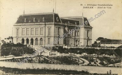 Carte postale ancienne Afrique Occidentale Hôtel de Ville — Dakar — Sénégal
