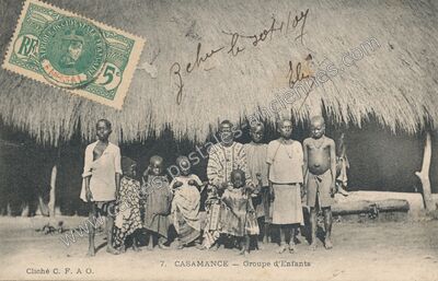 Carte postale ancienne Groupe d'Enfants — Casamance — Sénégal