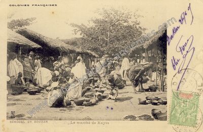 Carte postale ancienne Le marché de Kayes — Kayes — Sénégal