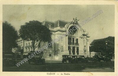 Carte postale ancienne Le Théâtre — Saigon — Viet-Nam